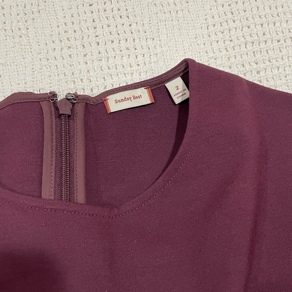 Sunday Best Tartine Long Sleeve Maroon Dress - Picture 4 of 7